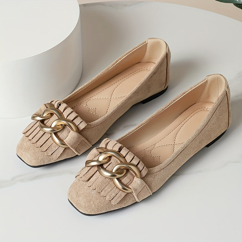 Женские туфли-лодочки Mary Jane на slip-on бежевого цвета из ткани, удобная повседневная обувь