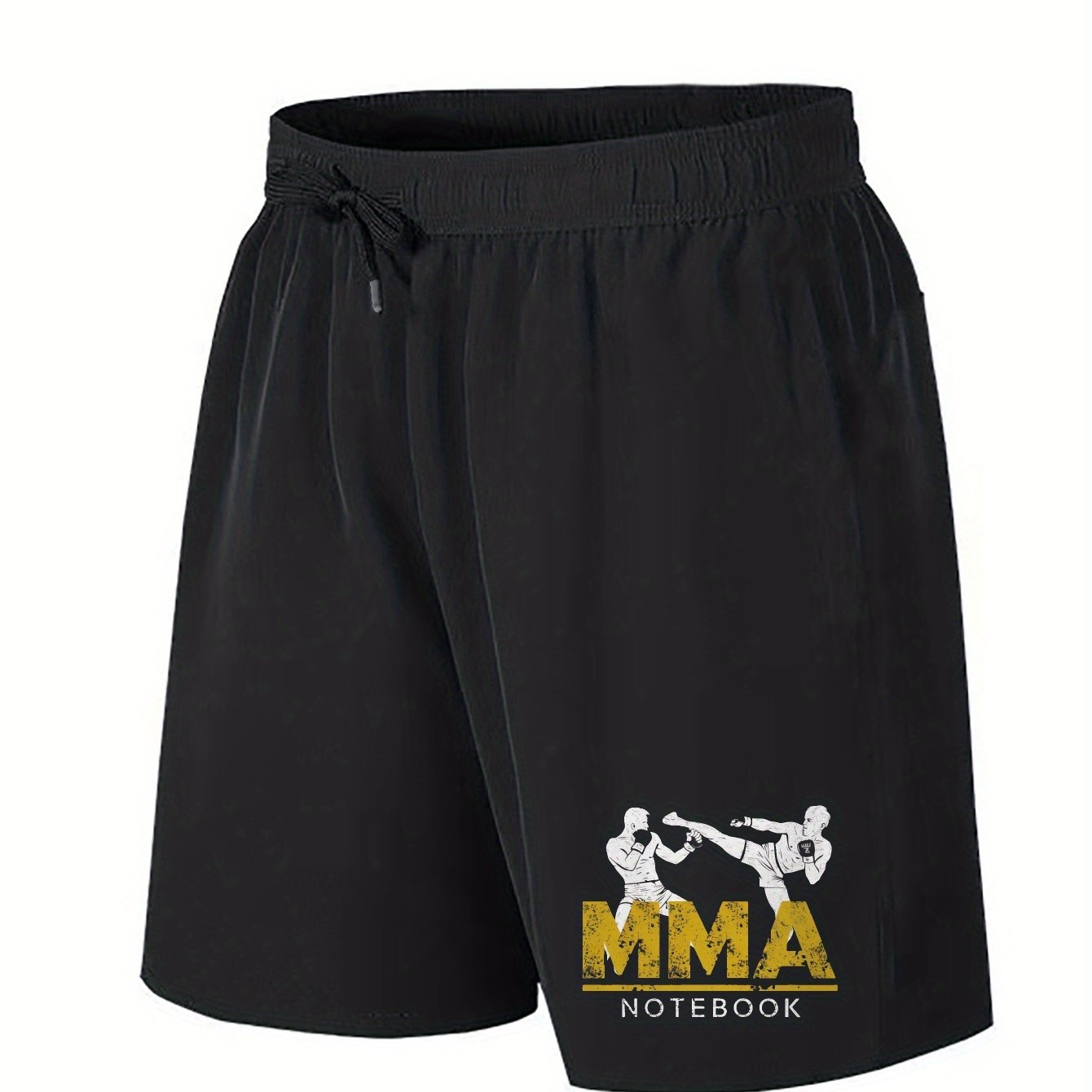 Pantalones cortos casuales con ilustración de luchador MMA de poliéster unisex y talla grande