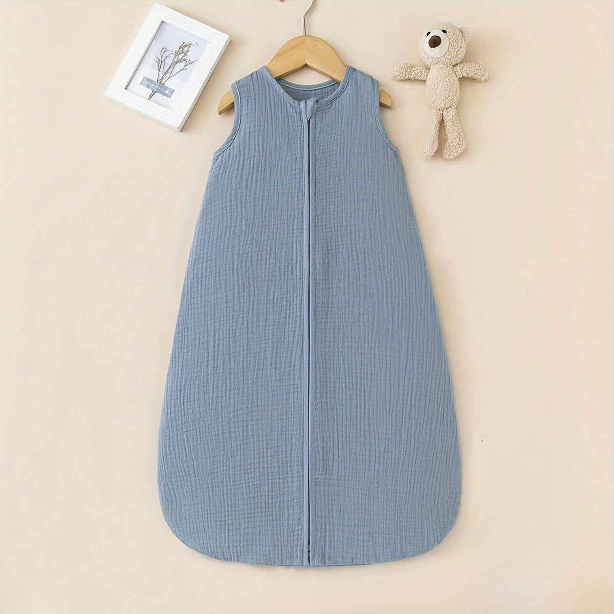 Kids Wearable Blanket with Double Zipper, Wrinkled Cotton, All Seasons