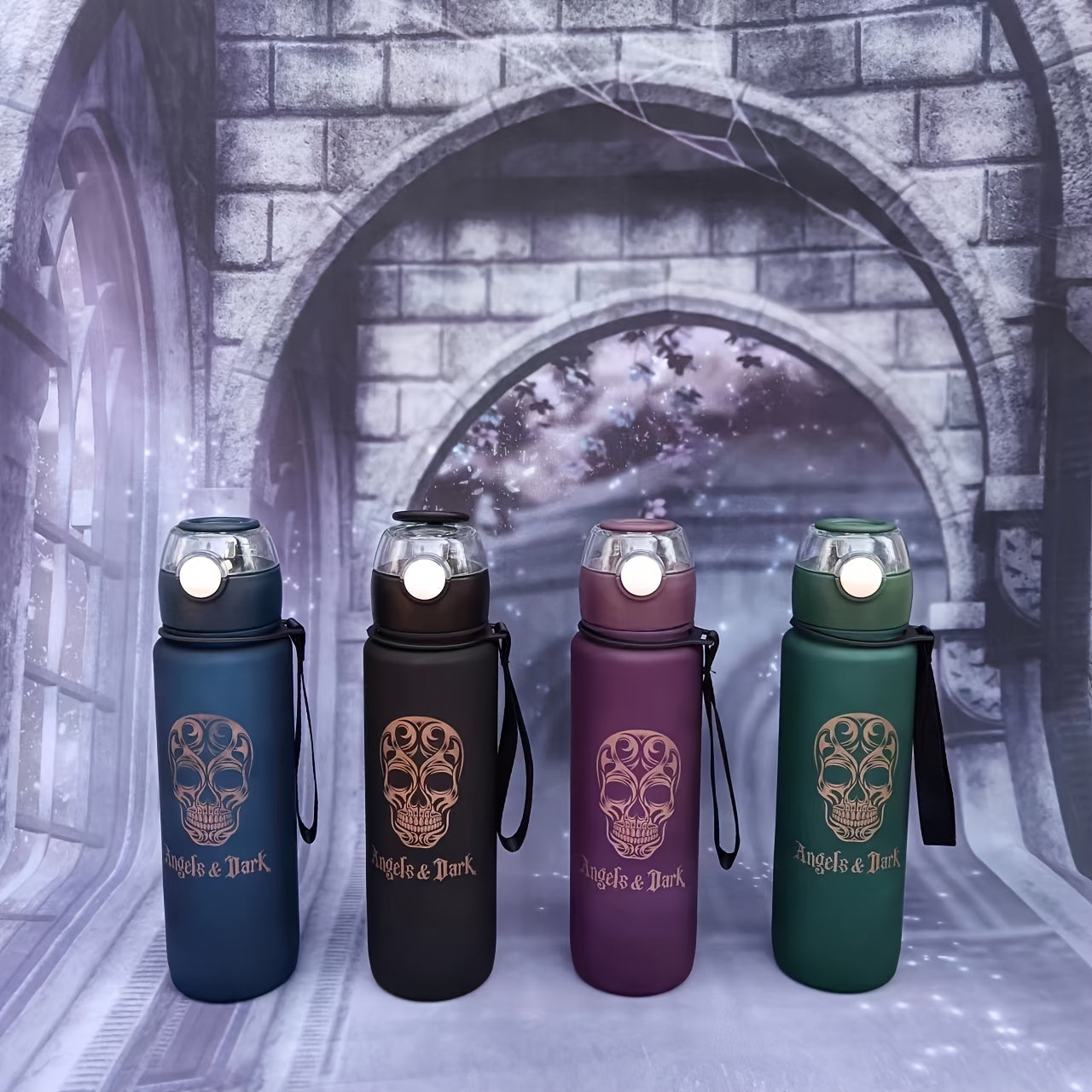 Dark Skull and Angel Water Bottles 300ml 700ml 2000ml Leak-Proof Durable