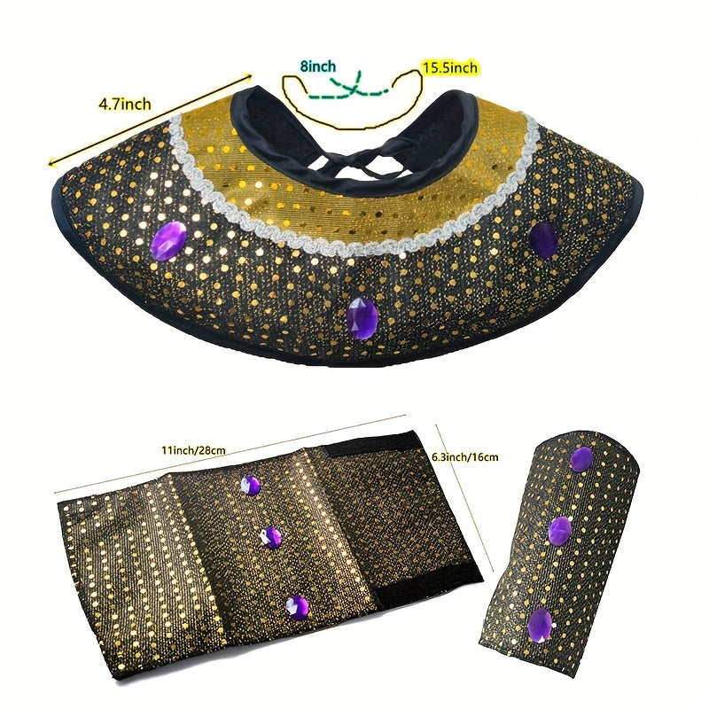 Conjunto de disfraz de Cleopatra egipcia para mujer con accesorios para Halloween y carnaval
