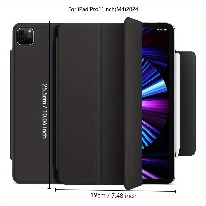 iPad Mini 6, Air 4/5, Pro 11 2022, Air 6 11inch 2024 uchun sun'iy charm aqlli qop. Qalam ushlagichi, kuchli magnit yopilishi va ultra ingichka dizayni bilan egiluvchan qattiq qopqoqni o'z ichiga oladi.