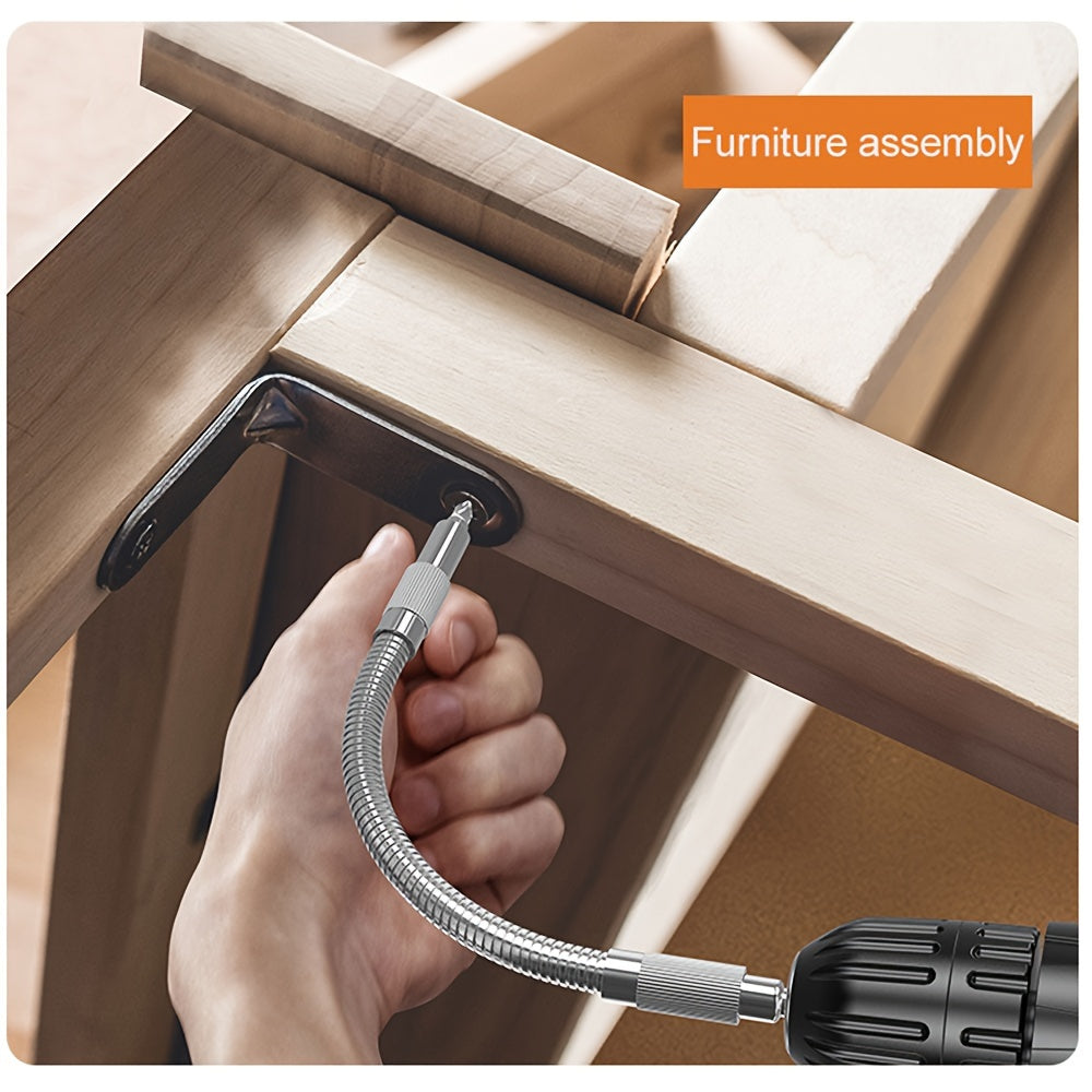 Гибкий металлический удлинитель для сверла с магнитным шестигранным хвостовиком для электрической отвертки