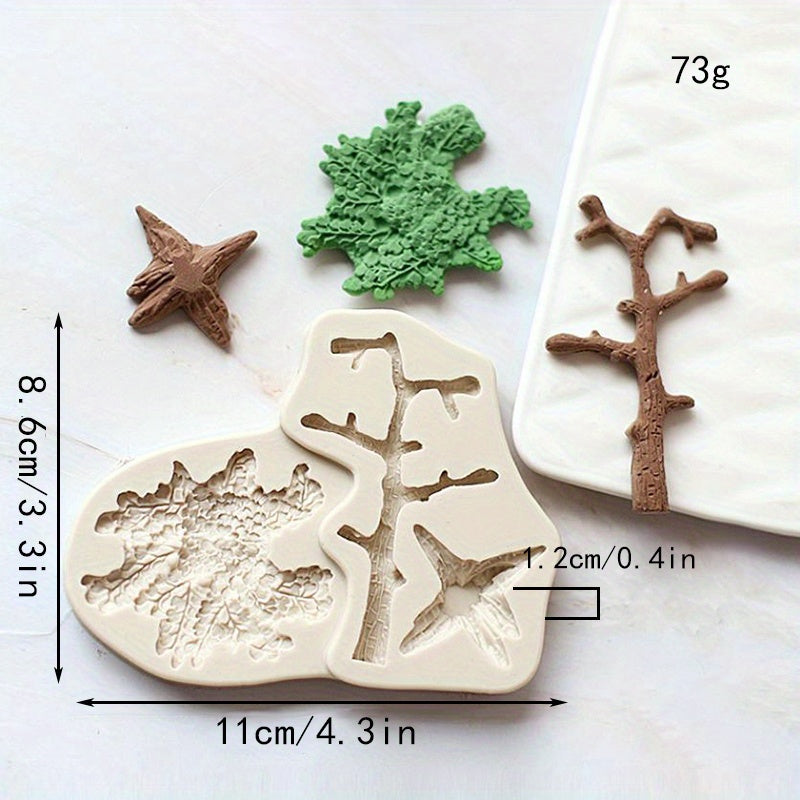Forest Silicone Mold for Candies, Fondants, and Biscuits with Squirrel and Mushroom Shapes