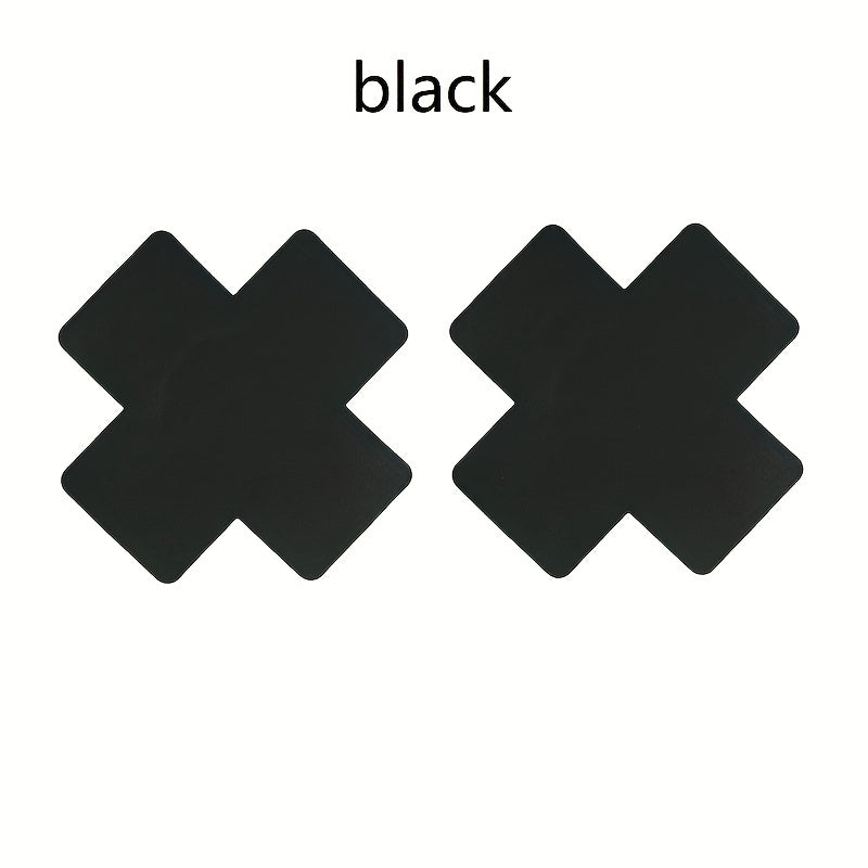 Disposable Satin Nipple Covers 5 Pairs Cross Pattern Self-Adhesive Invisible Underwear