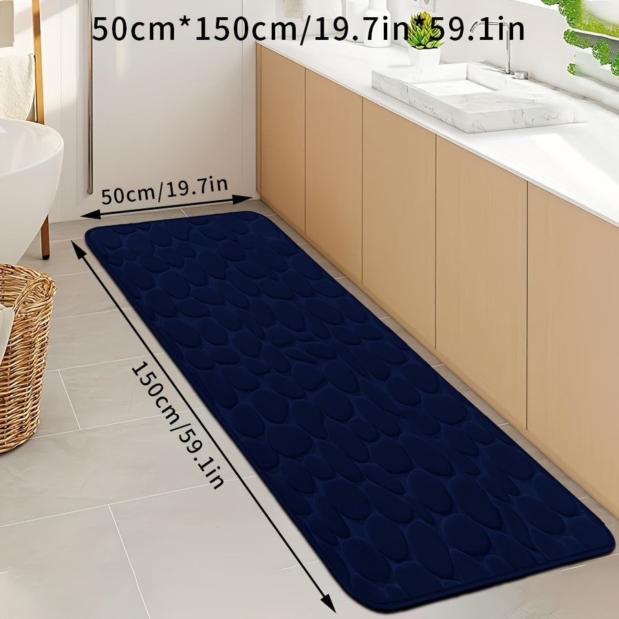 Quick-Dry Pebble Bath Mat Non-Slip Sponge Floor Mat for Bathroom Kitchen Laundry Bedroom