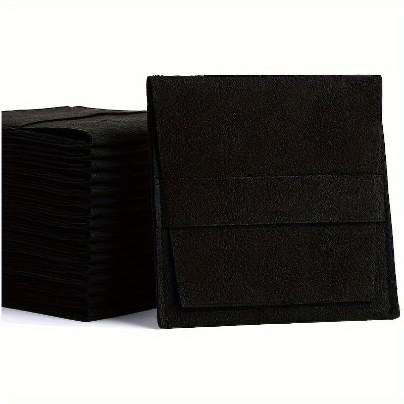 Set of 10 Jewelry Storage Bags with Lint Flounce and Snap Button Closures for Necklaces Earrings and Rings