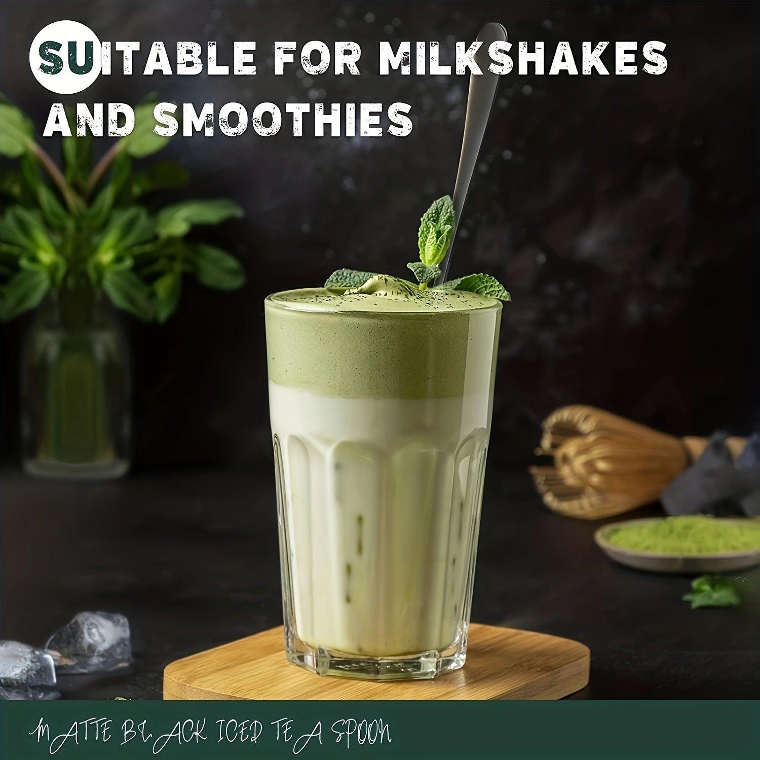 Black Stainless Steel Spoon Set for Coffee Iced Tea and Ice Cream 2 4 6 Pieces