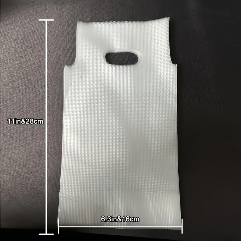 Paquete de 100 bolsas de plástico transparentes con asa para alimentos y bebidas