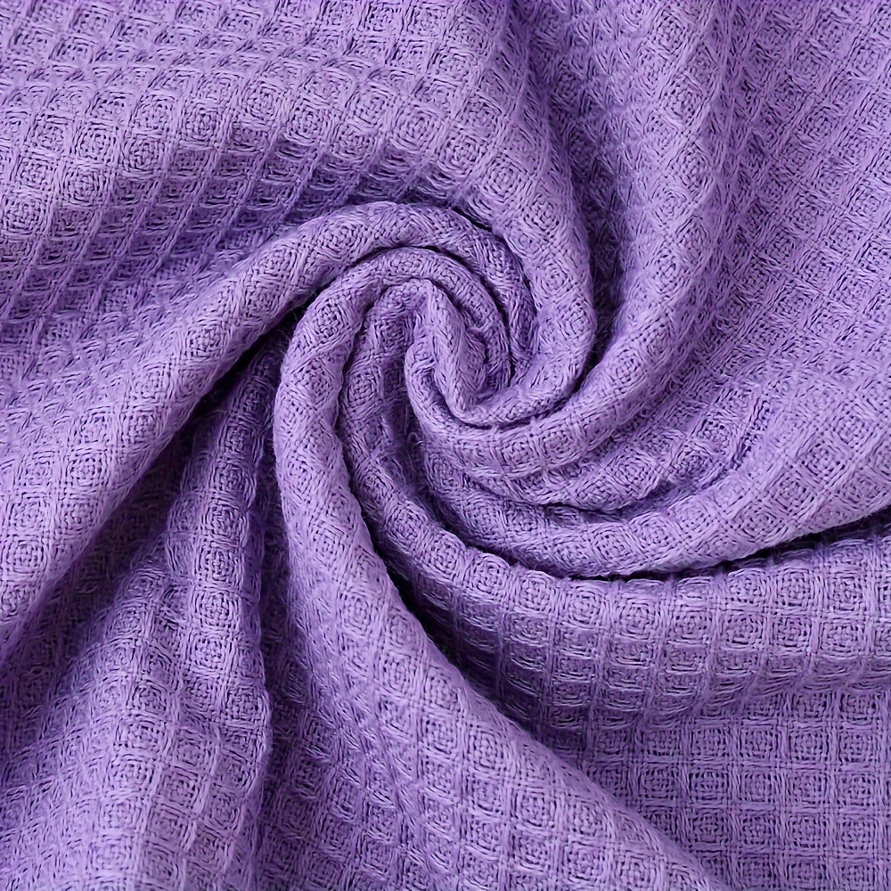 6-Piece Waffle Weave Kitchen Towels Set, Absorbent Dish Cloths, Plaid Design