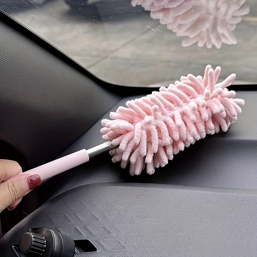 2Pc Microfiber Car Duster Brush Extendable Bendable Cleaning Tool