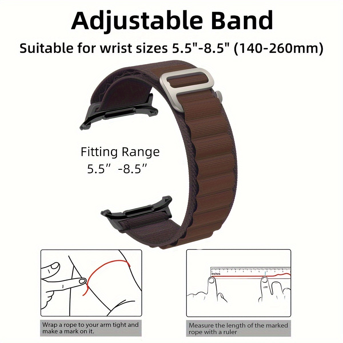 Nylon Sport Watch Band for Samsung Galaxy Watch Ultra 47mm Waterproof Breathable Adjustable