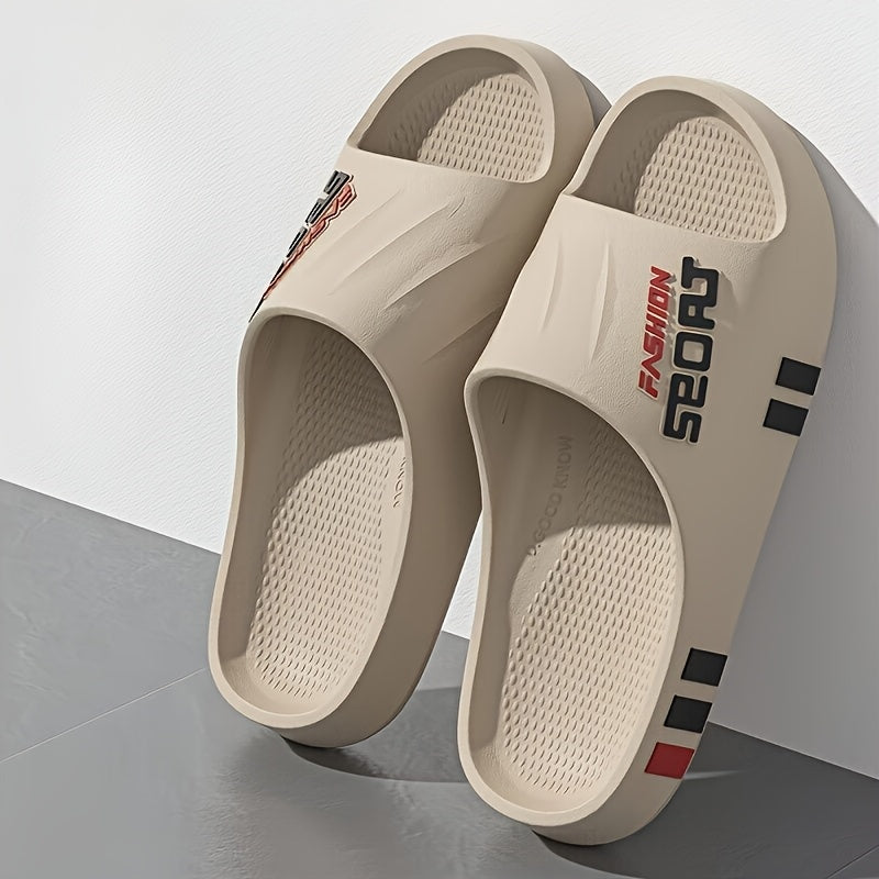 Beige Unisex Ergonomic Slide Sandals Cushioned Non-Slip Indoor Outdoor