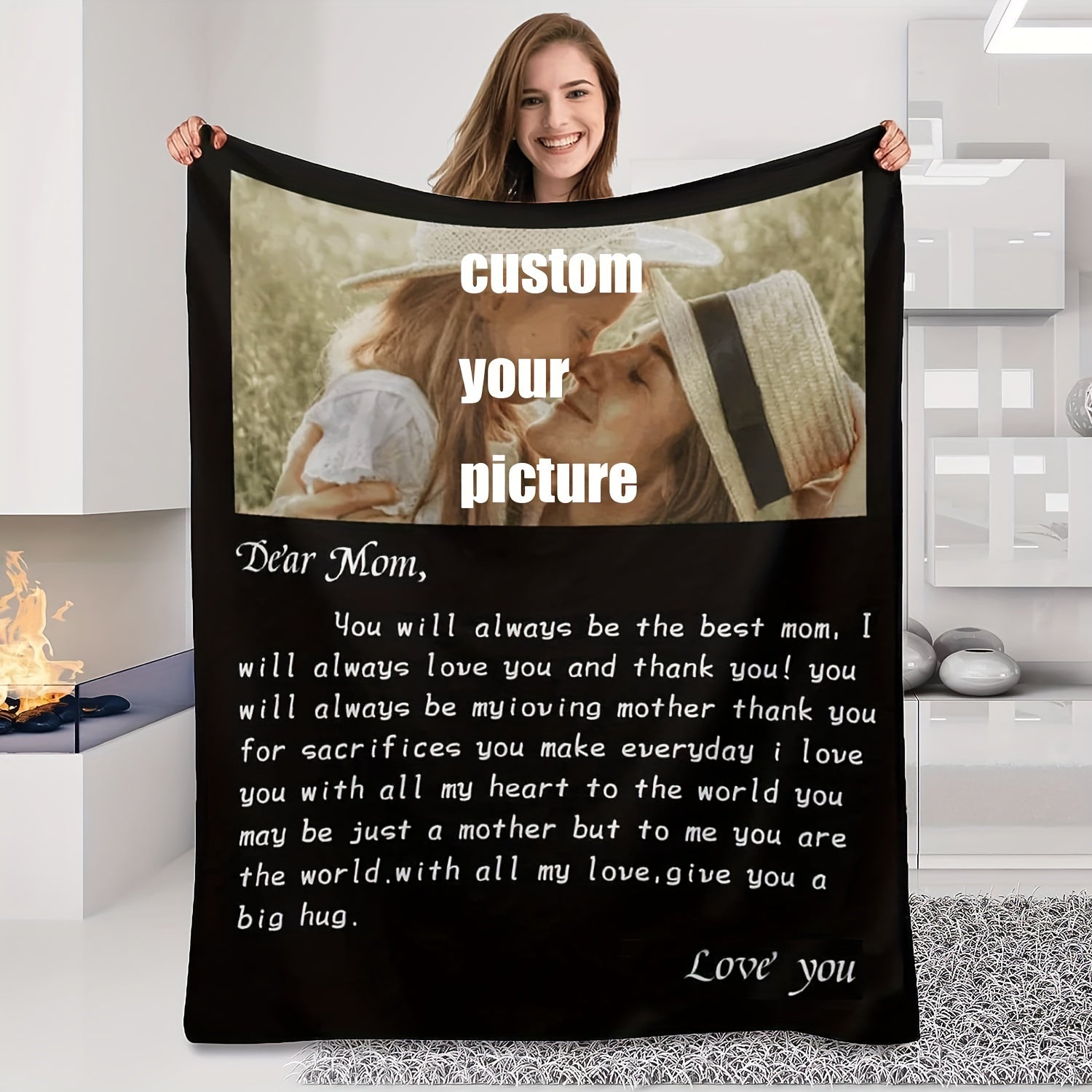 Large Personalized Blanket 152x127cm Cozy Gift for Mom Wife Sister Friend