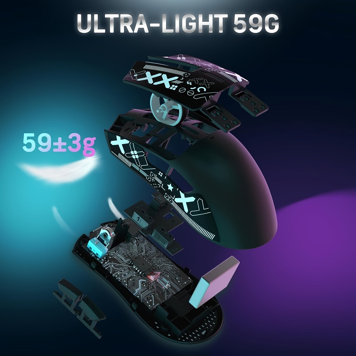 Attack Shark X11 - bu RGB zaryadlash bazasi, Tri-rejim 2.4G/USB-C simli/BT, 22K DPI, PAW3311 Optik Sensor, HUYU Switch, 5 ta dasturlashtiriladigan tugmachalari bo'lgan engil simsiz o'yin sichqonchasi. Mos keladi.