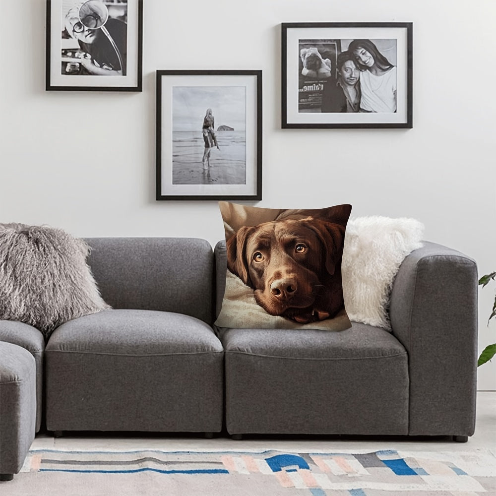 Наволочка для подушки с изображением собаки, 45,72 см, тканый полиэстер, декоративная подушка для домашнего декора