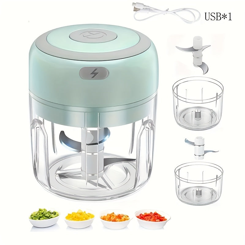 Portable cordless food processor USB charging 1200 RPM motor chopping grinding