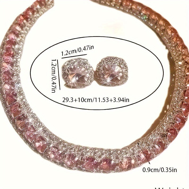 Zarif va hashamatli rhinestone marjon va bilaguzuk to'plami, ayollar uchun zamonaviy zargarlik, kumush tafsilotlari bilan porlaydigan aksessuarlar