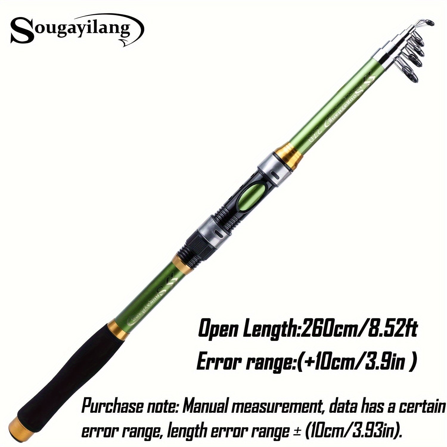 Telescopic Fishing Rod 1.8-3.3M Fiberglass Saltwater Bait Spinning Medium Action