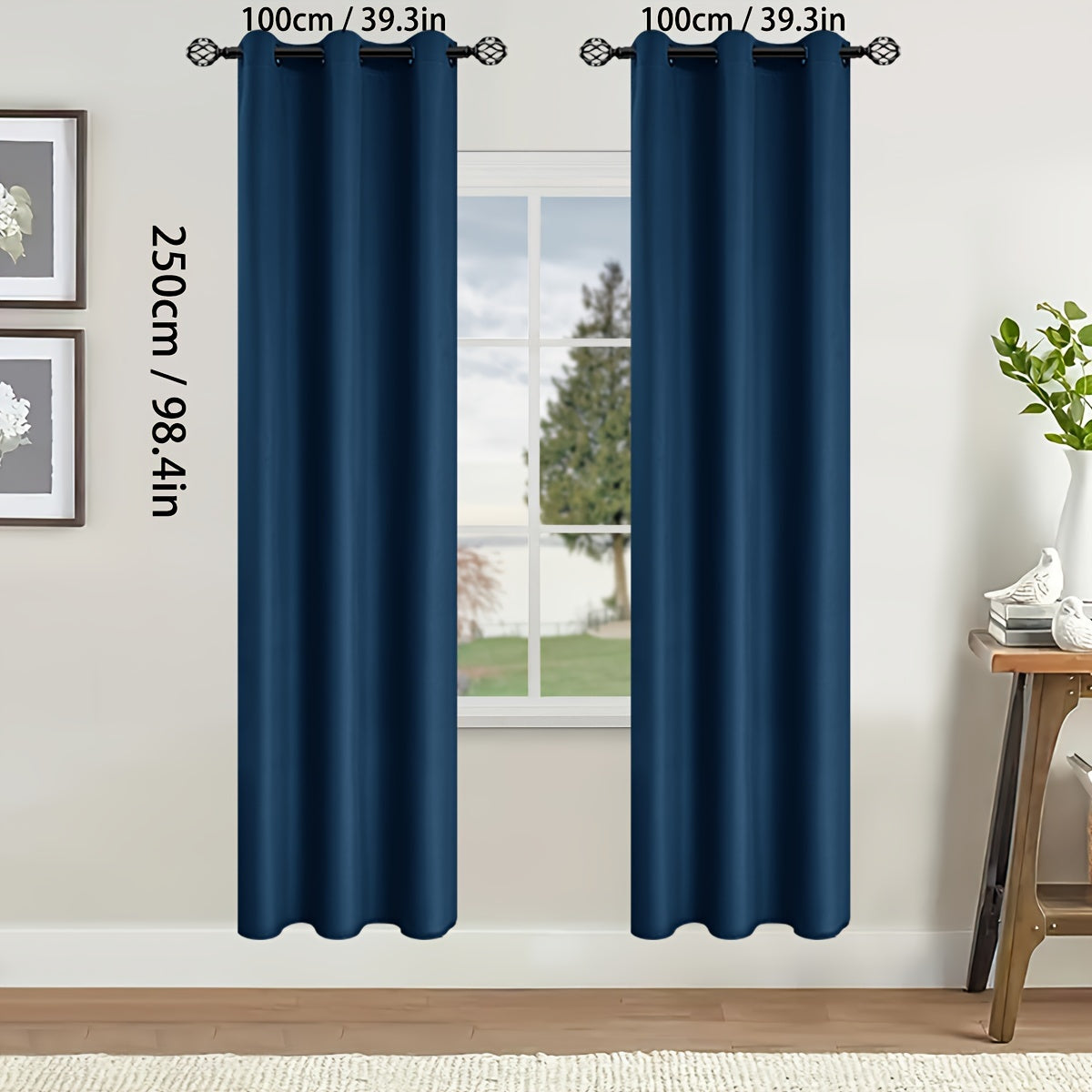 Blackout Curtains for Bedroom and Living Room, UV Protection, Easy Slide