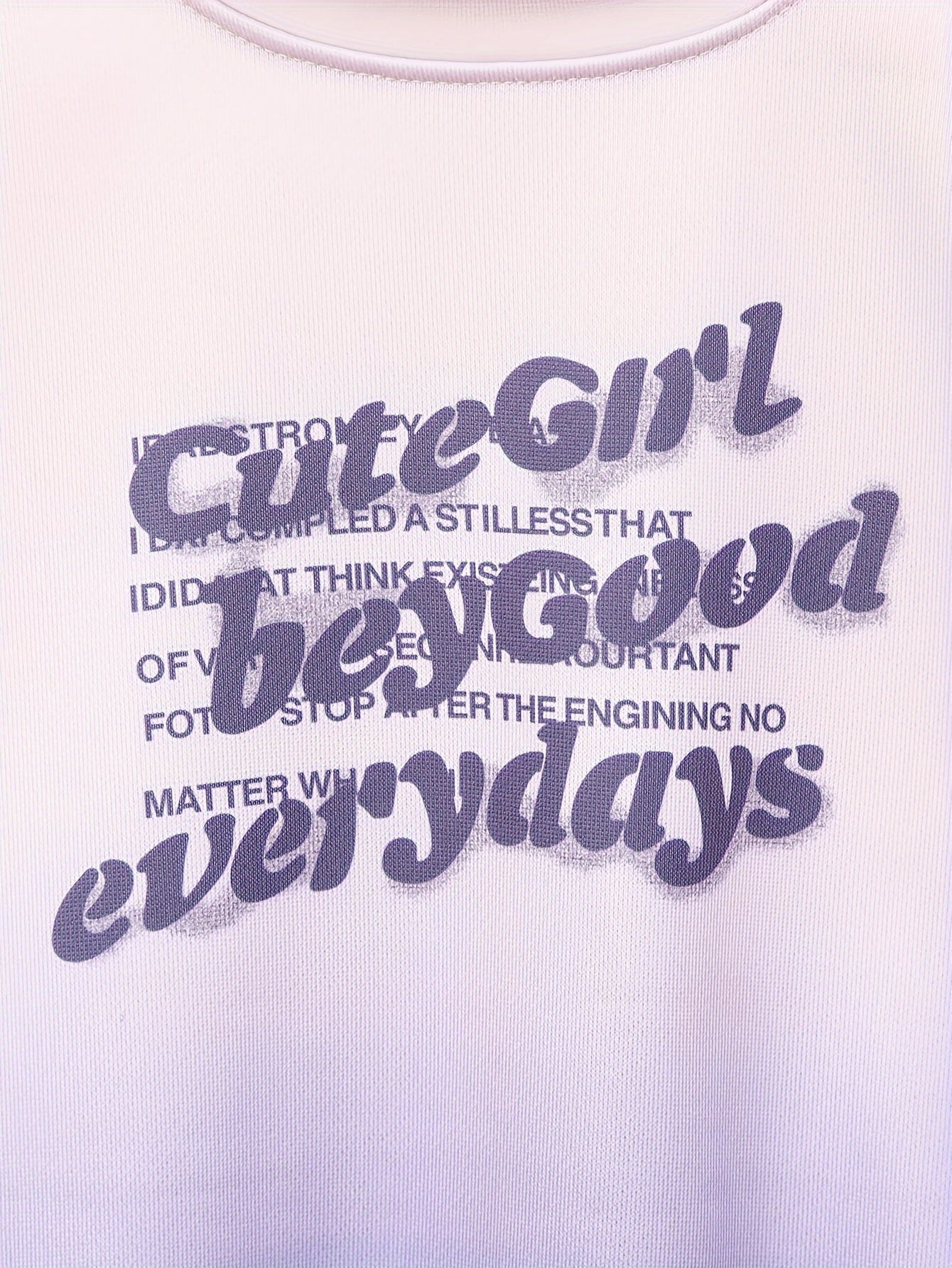 Девочковый весенне-осенний костюм с градиентной надписью и худи, широкие брюки, размер M/L