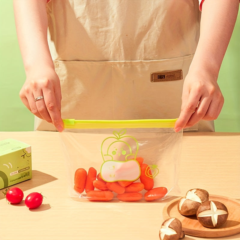 Juego de bolsas reutilizables con cierre zip, contenedores de almacenamiento transparentes de grado alimentario para viajes, camping, cocina y congelador