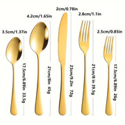 Set of 40/60 Stainless Steel Cutlery Gold Finish Mirror Polished Dishwasher Safe for Special Occasions