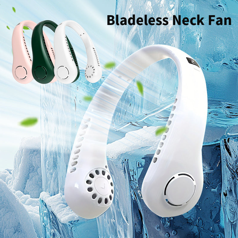 Portable USB Neck Fan Wearable Rechargeable 5-Speed Quiet Cooling Strong Winds