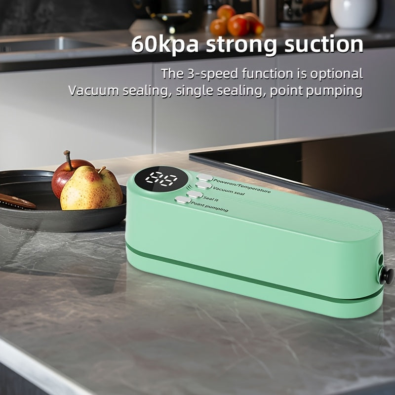 Mini Sealers uchun Snaklar Chips va Itlar uchun Mukammal USB Qayta Zaryadlanadigan Teal 4 Vacuum Sumkalar