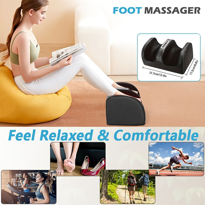 Masajeador eléctrico para pies con rodillos giratorios, amasamiento, vibración y intensidad ajustable