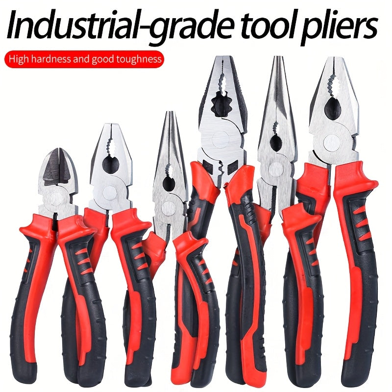 Industrial Steel Pliers Set Includes Diagonal and Needle Nose Pliers
