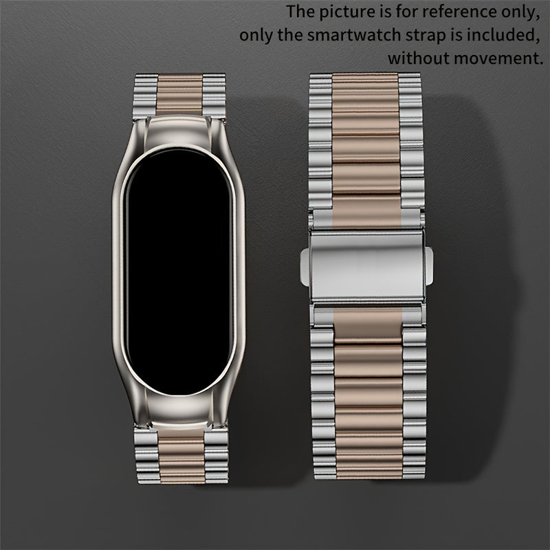Stainless Steel Mesh Smartwatch Strap Compatible with Xiaomi Mi Band 8 and Earlier Generations