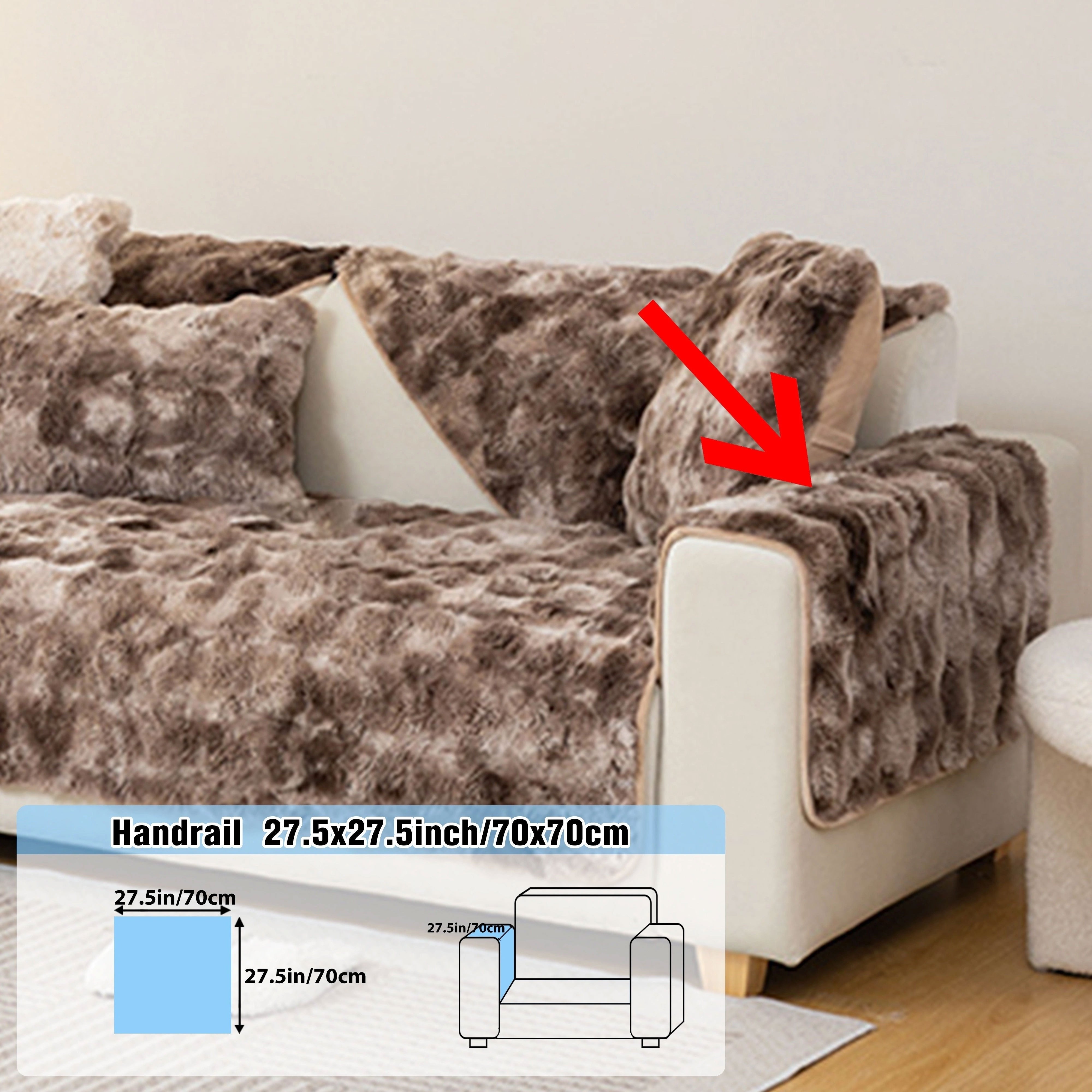 Плюшевое покрытие для дивана на зиму подходит для спальни, гостиной, офиса, домашнего декора