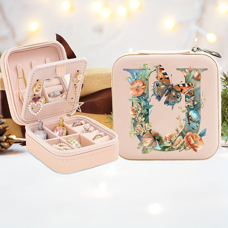 Yolgʻon charm bilan shaxsiylashtirilgan alfavitli flip-top bilan qoplangan, soʻzma-soʻz qoplangan va taqinchoqlarni saqlash uchun quti