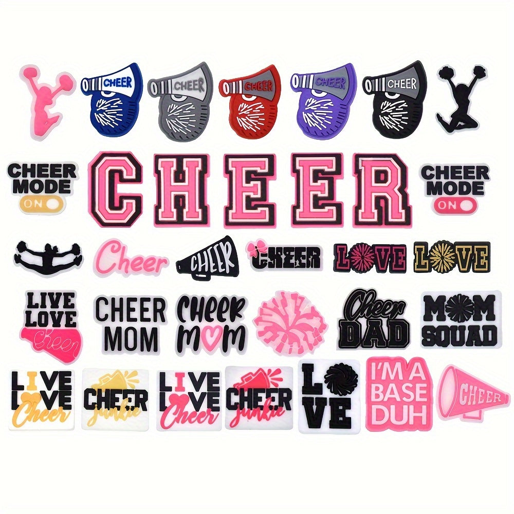 Uniseks PVC cheerleading poyafzal charm aksessuarlari bezaklar 20/33PCS