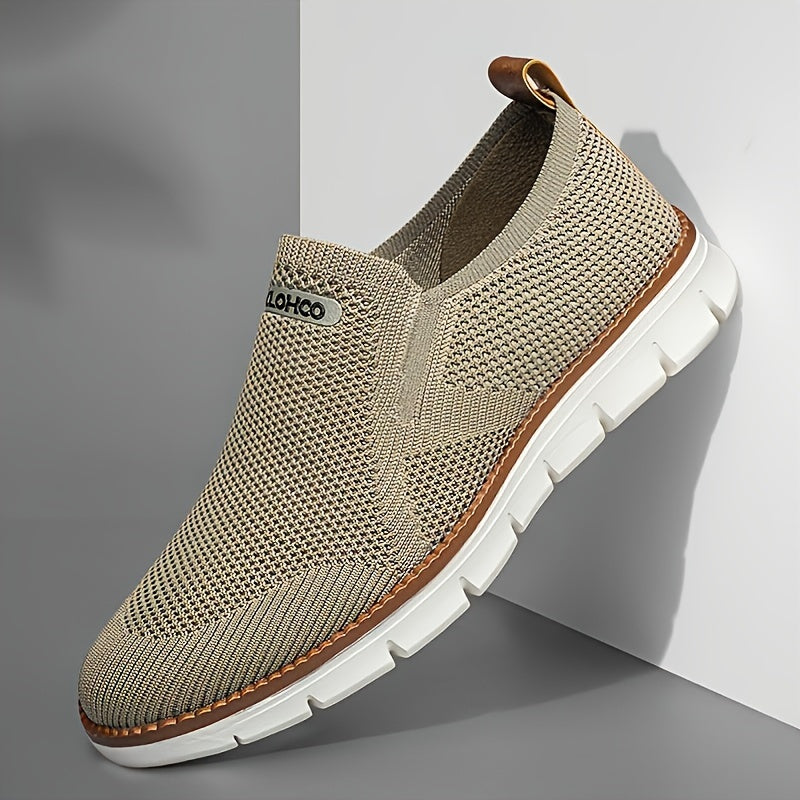 Men's Slip-On Loafer Shoes Durable Casual All-Season Fabric Round Toe