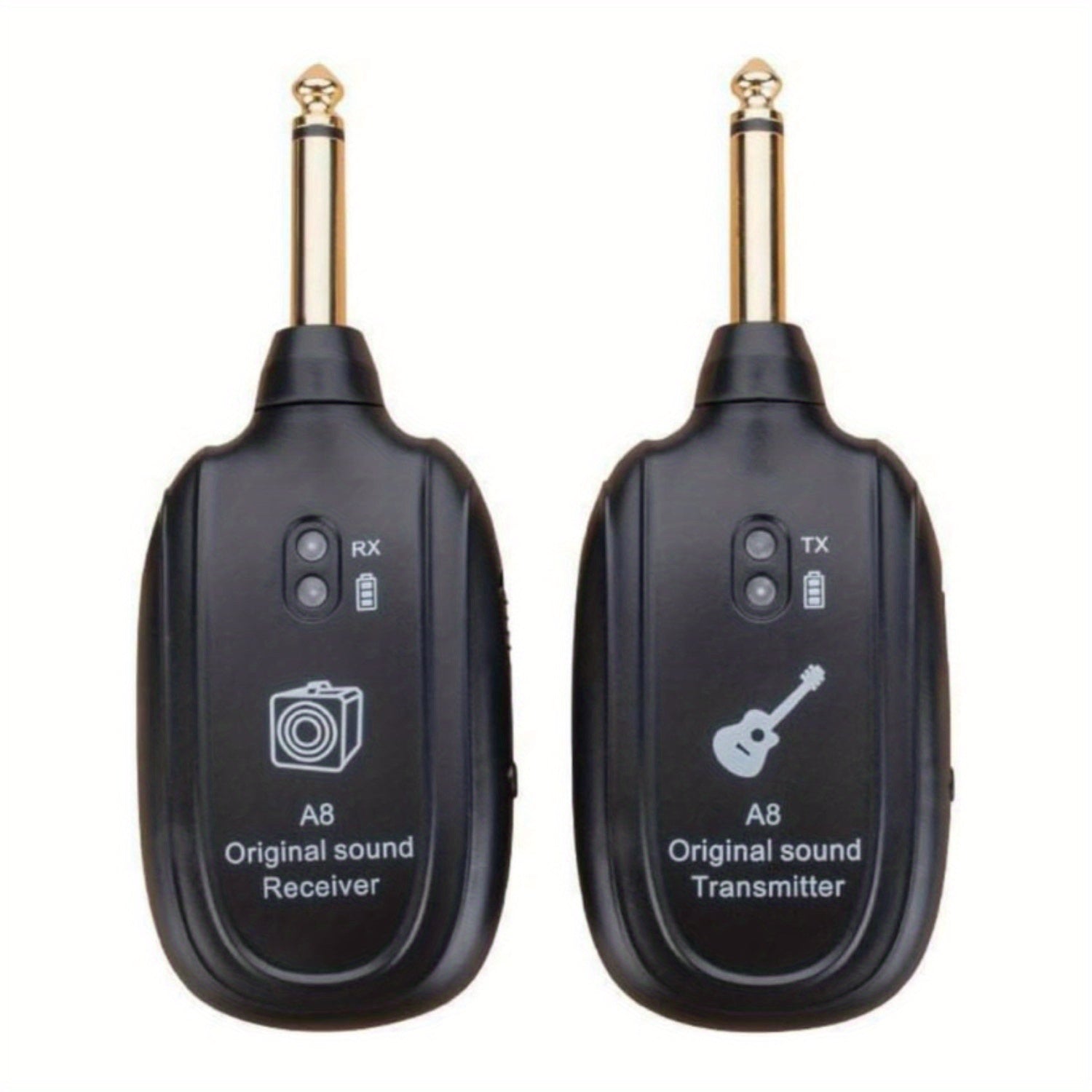 Wireless Instrument Pickup for Guitar Ukulele Violin Black Portable Battery USB