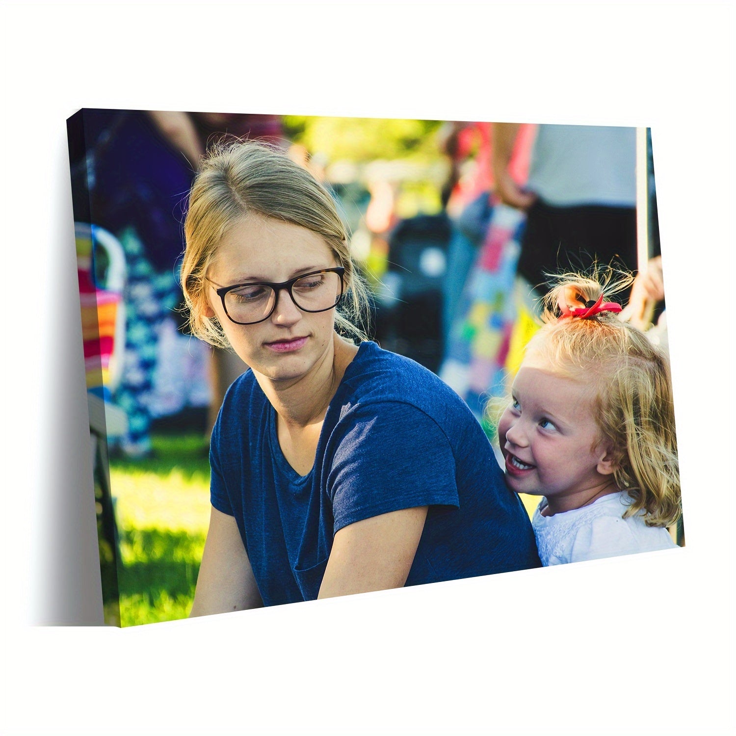 Personalized Wooden Framed Canvas Print for Family Photos Wall Art for Living Room Bedroom Bathroom