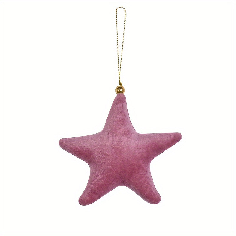 Velvet Christmas Star Ornament for Tree and Home Decoration