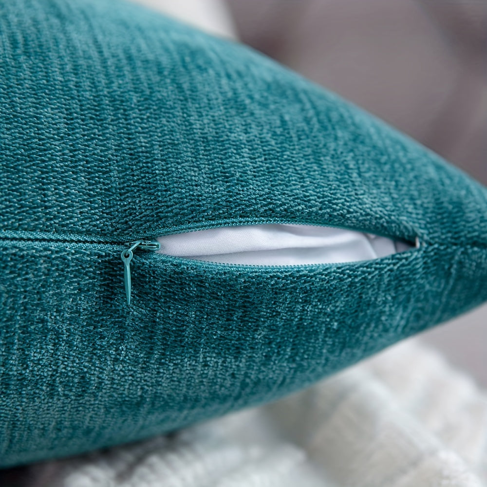 2 деревенских чехла для подушек из шенилла для декора домашнего дивана - мягкие и уютные квадратные чехлы для подушек.