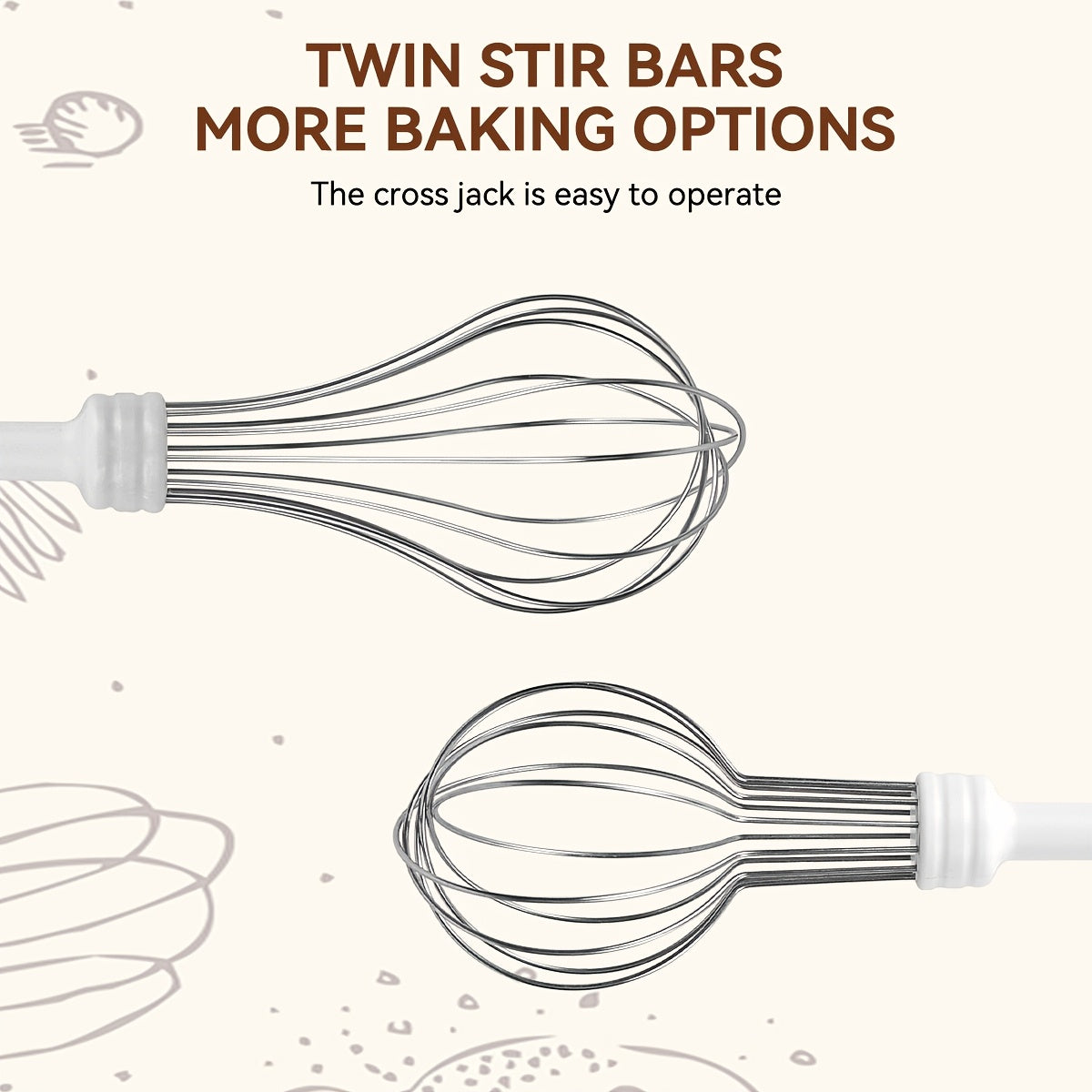 Беспроводной электрический ручной взбиватель для яиц - перезаряжаемый через USB, легкий кухонный миксер с 3 скоростями