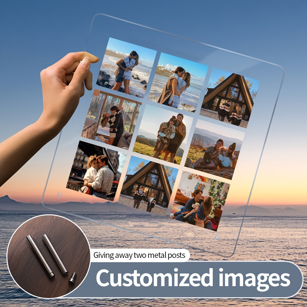 Personalized Heart Design Acrylic Photo Frame for Couples and Pets Gift