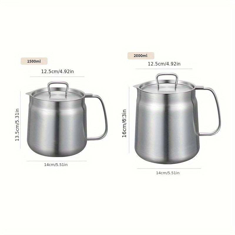 Stainless Steel Oil Filter Pot with Frying Basket and Strainer for Kitchen