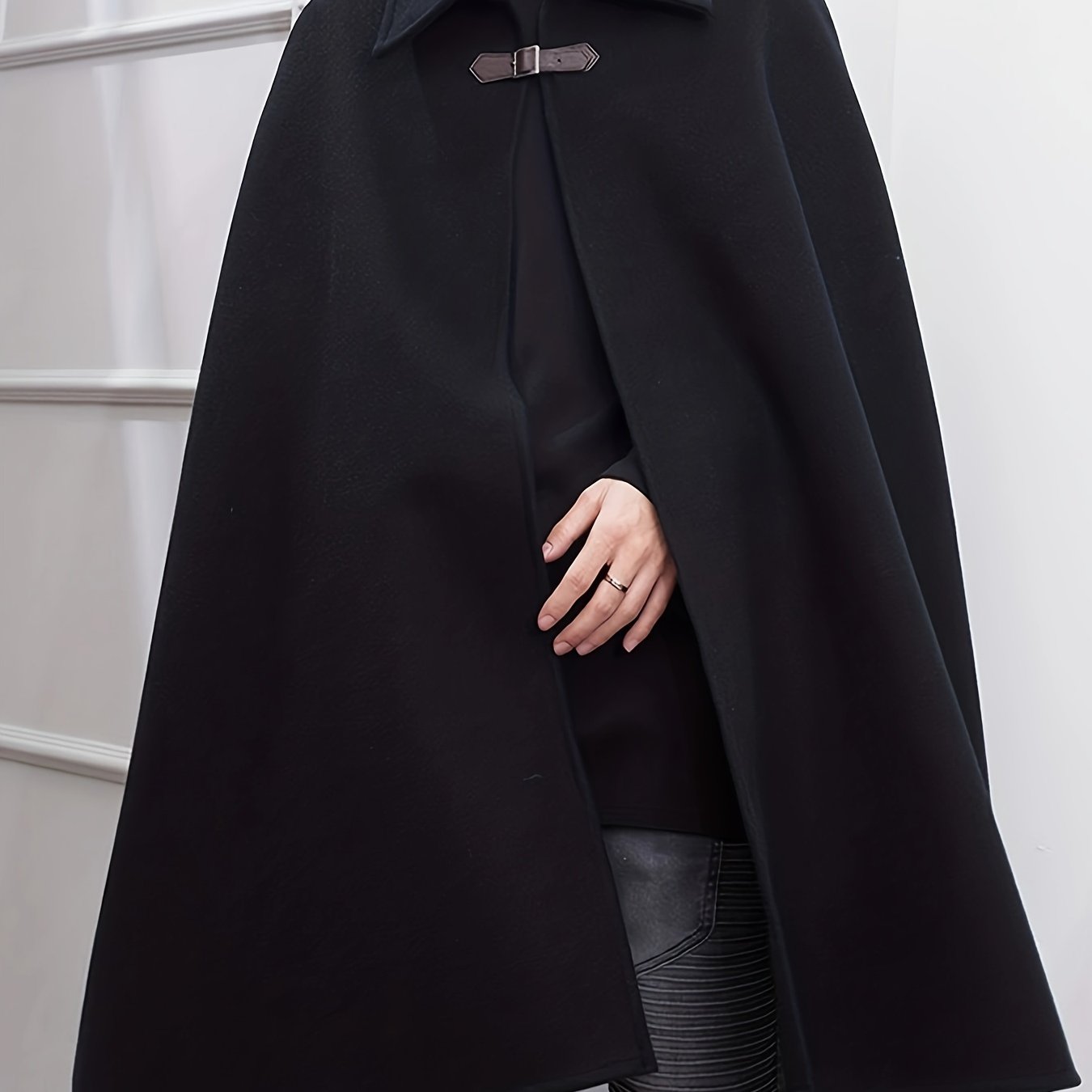 INCERUN Erkaklar uchun Tasodifiy Polyester Paltosi - Bir rangli, Yengli, Tugma tafsiloti, Keng kesimdagi trench, Bahor uchun, KATTA O'LCHAM