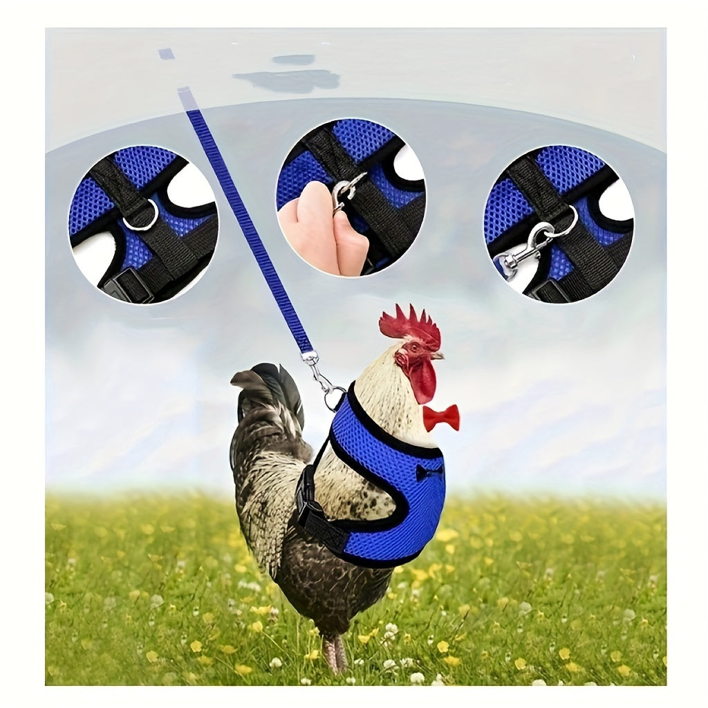 Arnés ajustable para pollo con correa para entrenamiento de aves de corral, chaleco transpirable