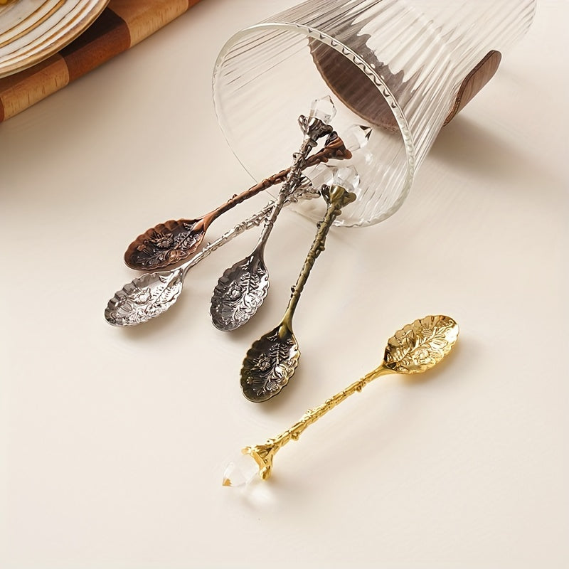Floral Coffee Spoon for Tea and Desserts, Vintage Charm, Elegant Pattern