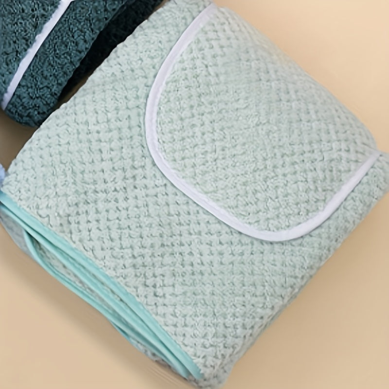 Kids' Microfiber Pineapple Check Shower Towel with Pocket for Boys and Girls