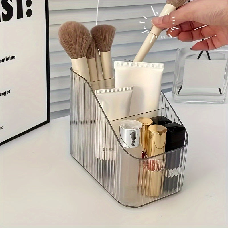 Clear Acrylic Makeup Organizer with Dividers Portable Adjustable Vanity Storage