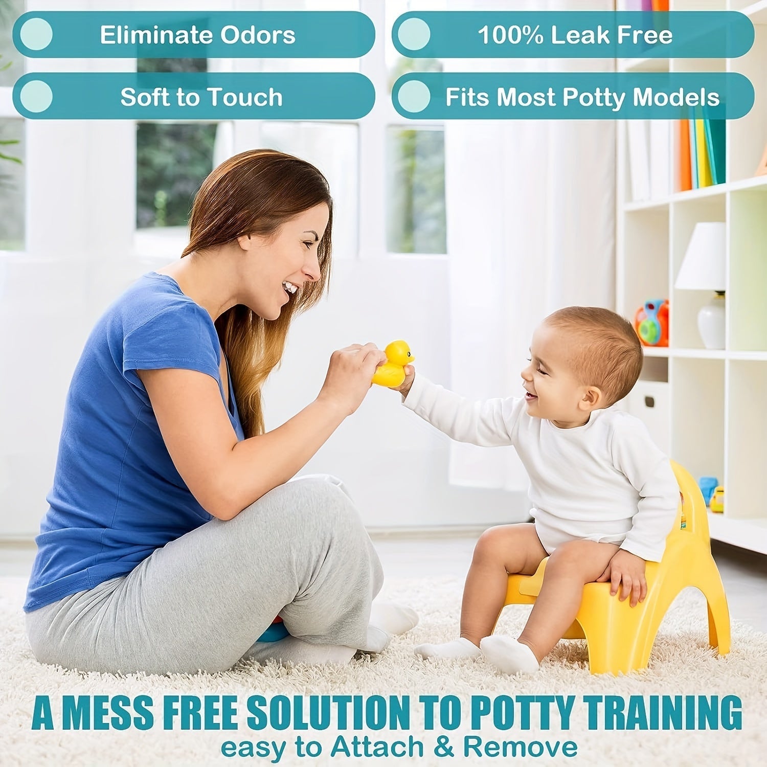 Potty Chair Liners Disposable Cleaning Bags 100 Pack 44x24 cm for Kids