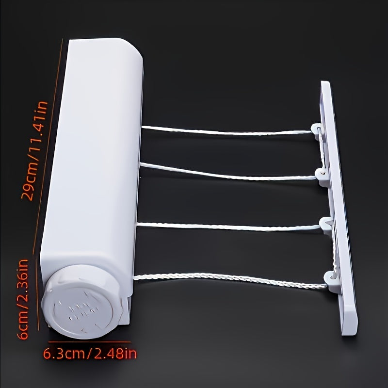 Telescopic Clothes Drying Rack with Spring Mechanism Four or Five Line Clothesline Multi-functional Laundry Towel Drying Rack